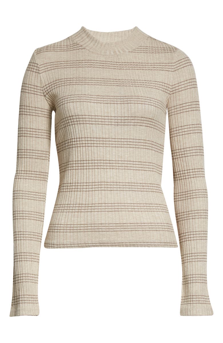 Vince Variegated Rib Stripe Mock Neck Sweater, Alternate, color, 