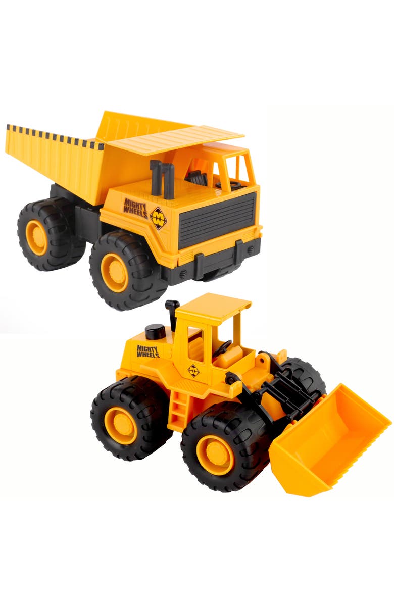 Mighty Wheels 2 Pack Construction Vehicles 7" Dump Truck & Front Loader, Alternate, color, 