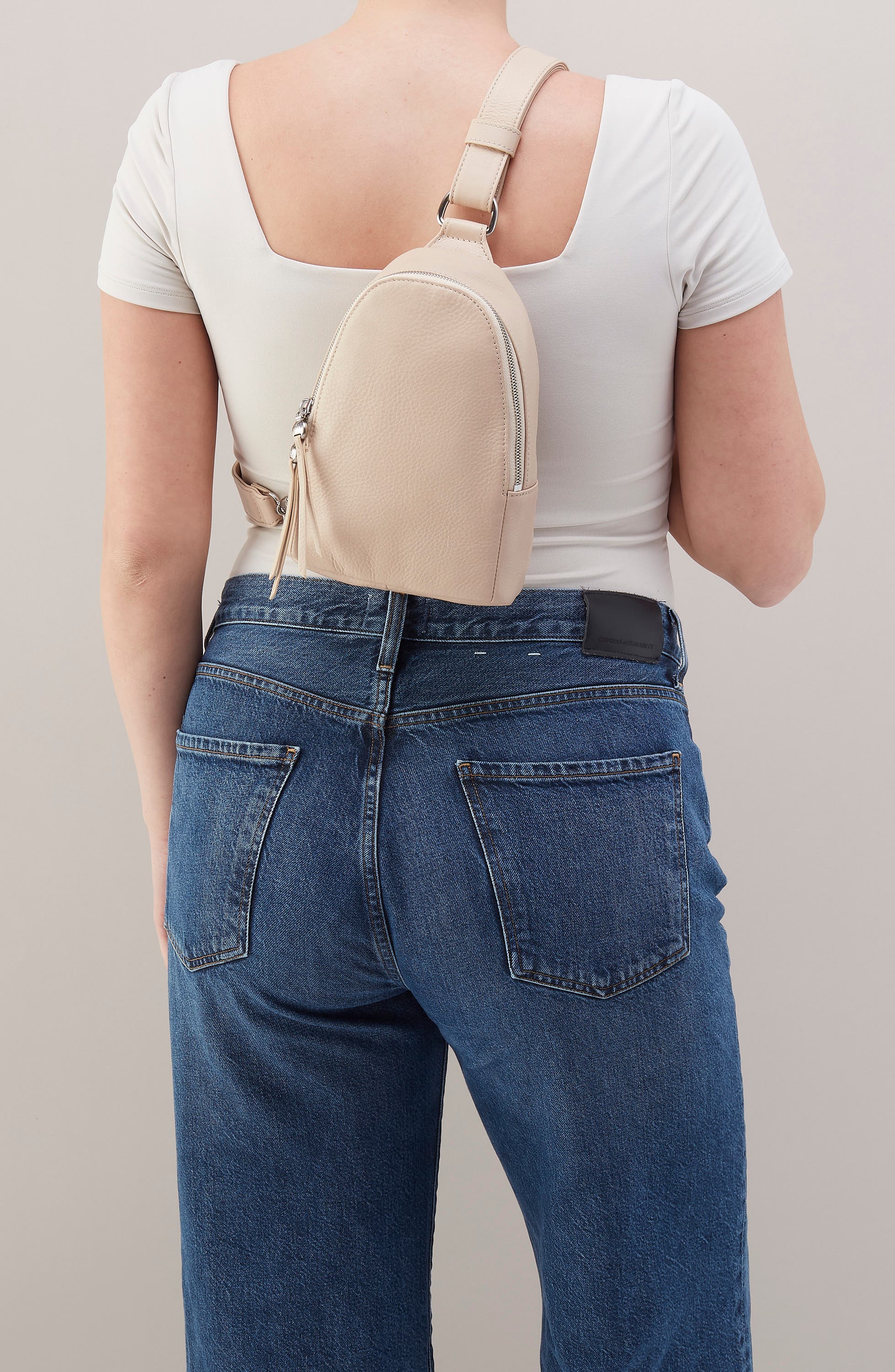 Fern Leather Sling Bag, Alternate, color, STONEWASH