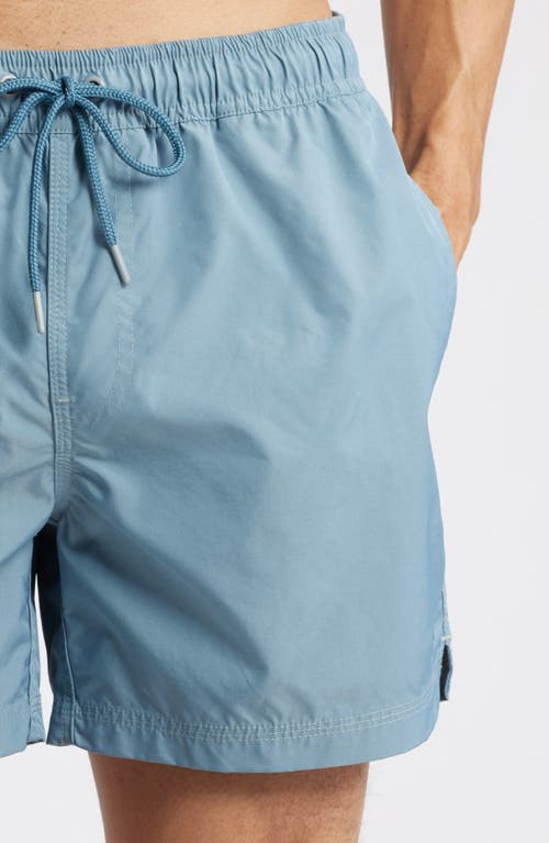 Rails La Brea Iridescent Swim Trunks In Slate Blue
