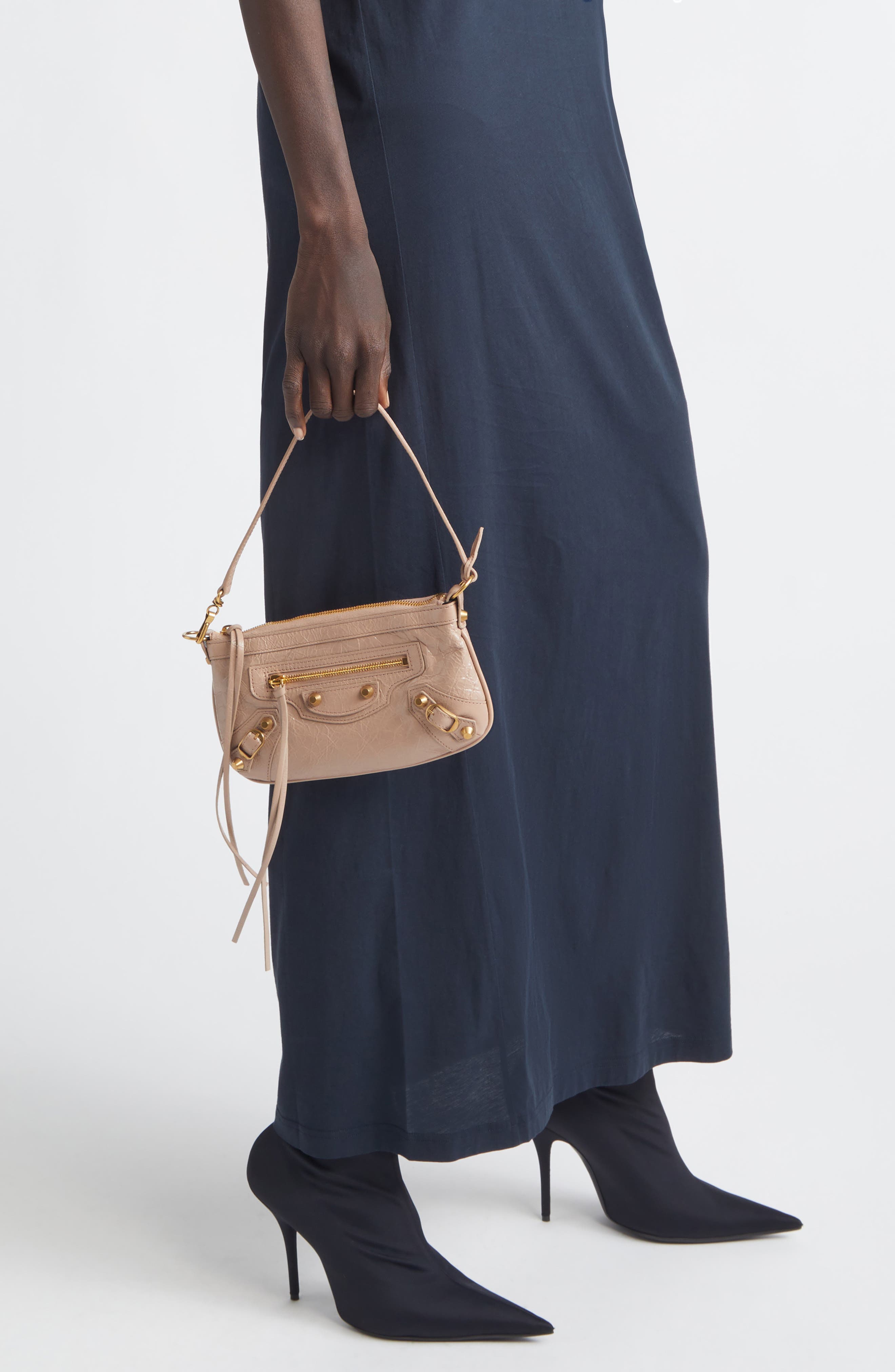 Balenciaga Le City Leather Pouch on a Strap, Alternate, color, 5833 Blush