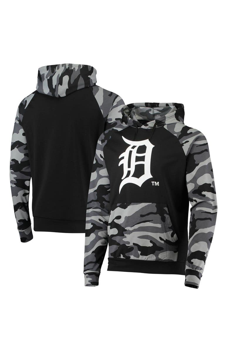 FOCO Men's FOCO Black Detroit Tigers Camo Raglan Pullover Hoodie, Alternate, color, 