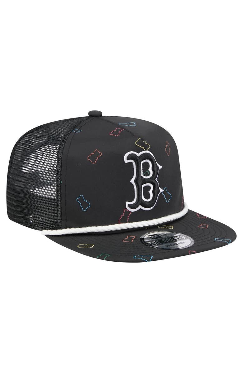 New Era Men's New Era  Black Boston Red Sox Gummy Golfer Trucker Adjustable Hat, Alternate, color, Black