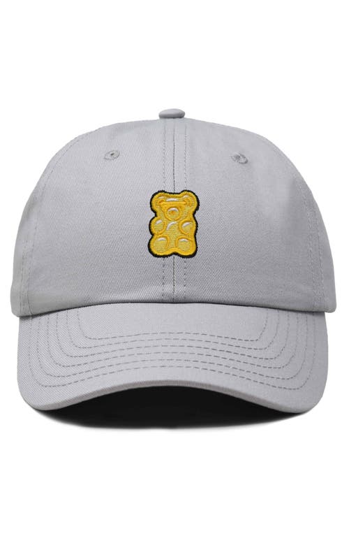 Dalix Yellow Gummy Embroidered Dad Cap In Gray