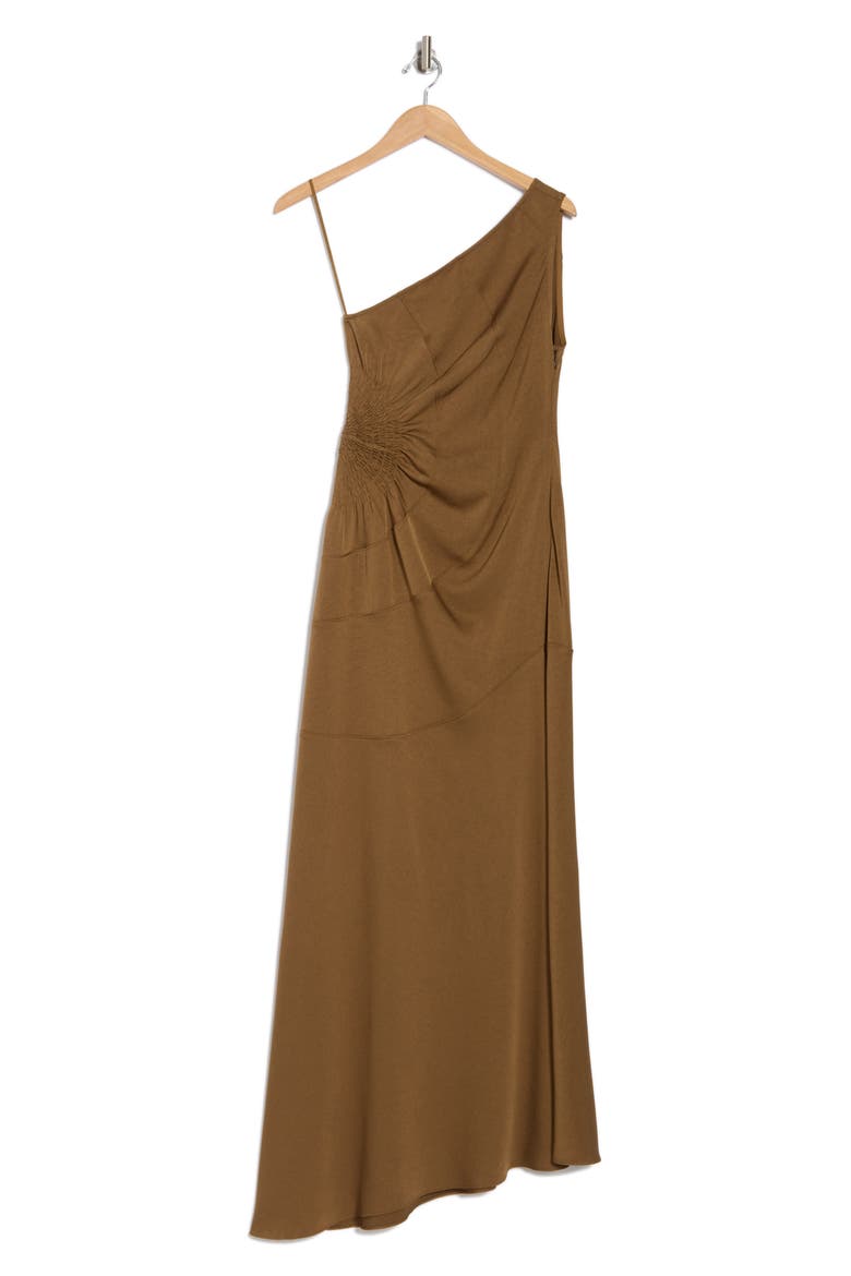 Paige One Shoulder Dress, Alternate, color, AGED BRONZE