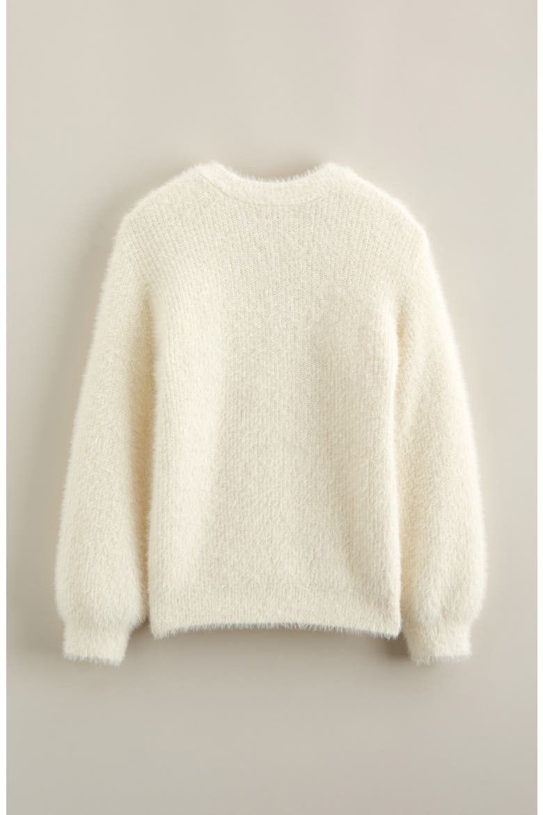 Kids' Eyelash Chenille Cardigan, Alternate, color, IVORY EGRET