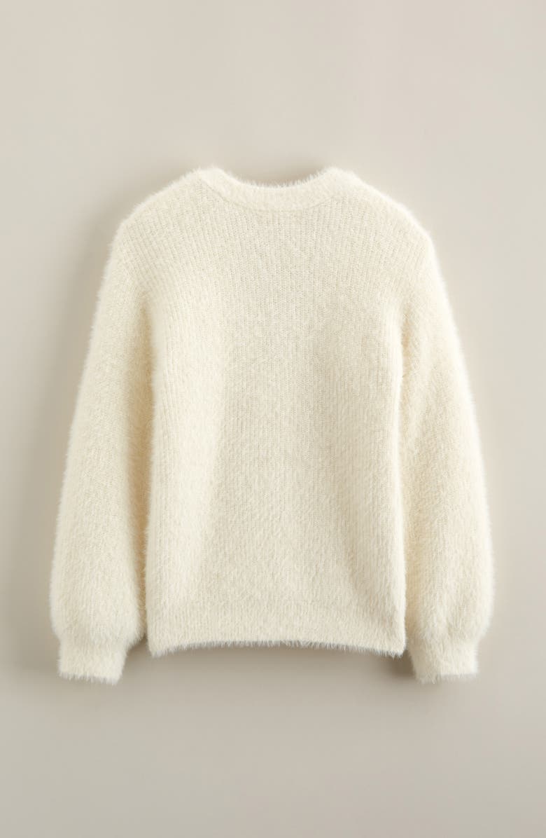 Tucker + Tate Kids' Eyelash Chenille Cardigan, Alternate, color, Ivory Egret
