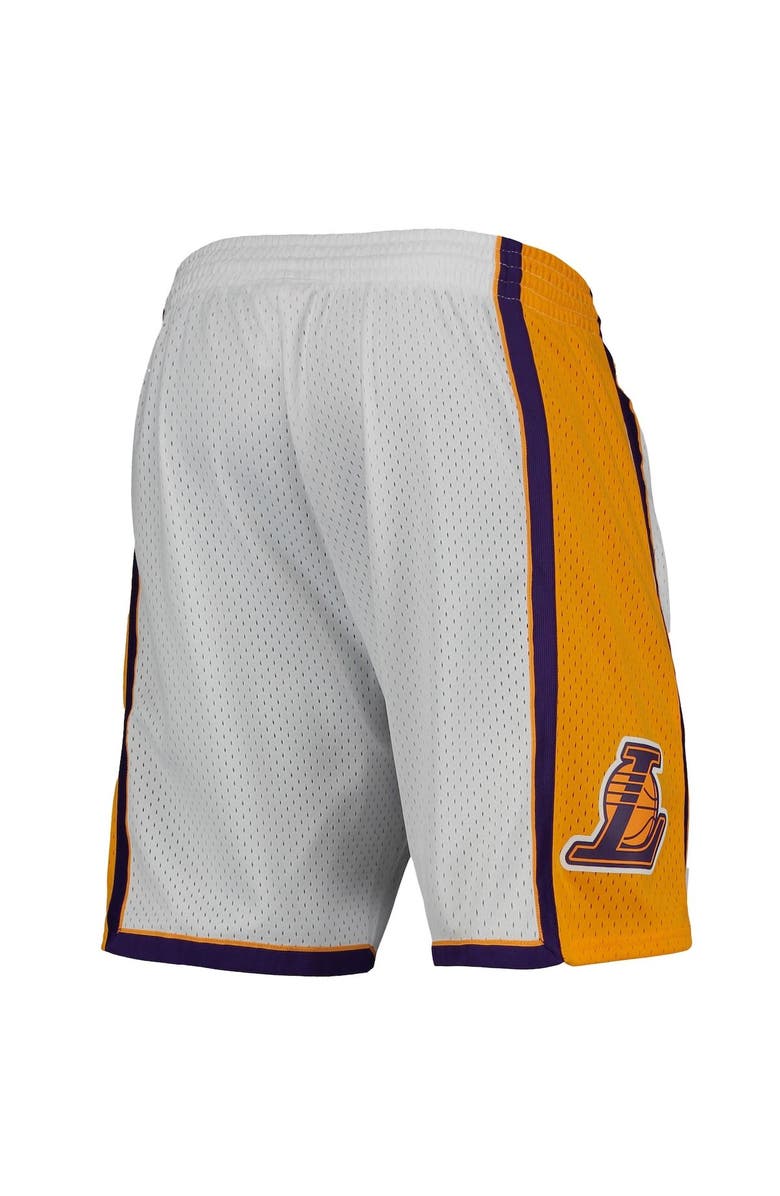 Mitchell & Ness Men's Mitchell & Ness White Los Angeles Lakers 2009-10 Hardwood Classics Swingman Shorts, Alternate, color, 