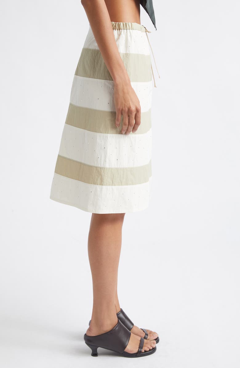 Paloma Wool Zurriola Stripe Crystal Embellished Skirt, Alternate, color, 620 - Ecru