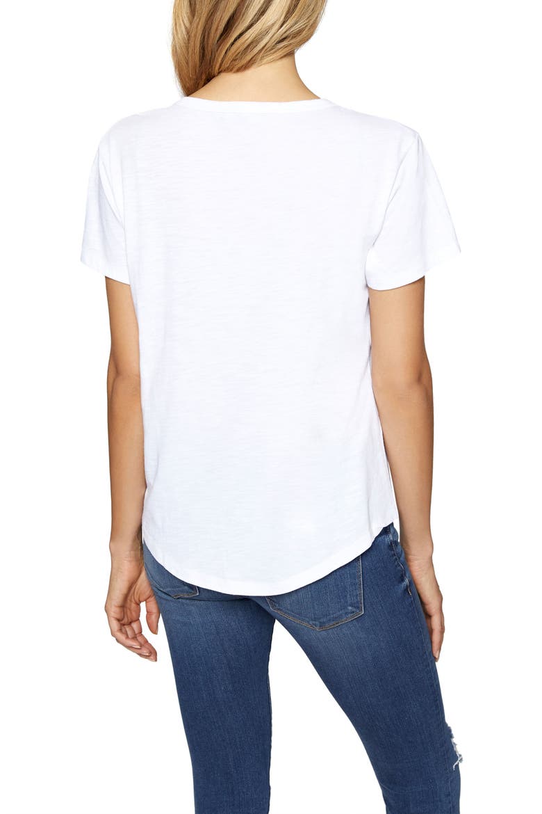 Gia Ruffle Trim Tee, Alternate, color, WHITE