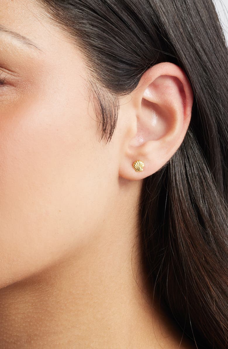 Kiara by Ki-ele Sunrise Shell Stud Earrings, Alternate, color, Gold