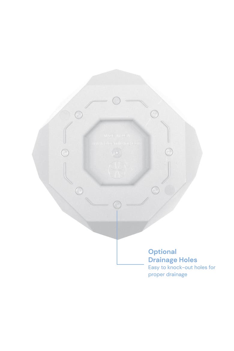 Tuxton Hexagon Planter 8 Inch Casper White, Alternate, color, White