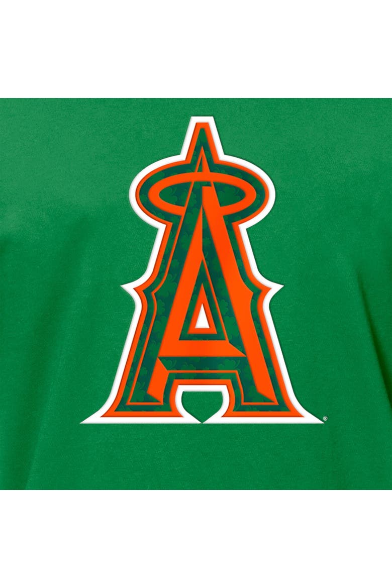 Men's New Era  Kelly Green Los Angeles Angels St. Patrick's Day Shamrock Fill T-Shirt, Alternate, color, Kelly Green