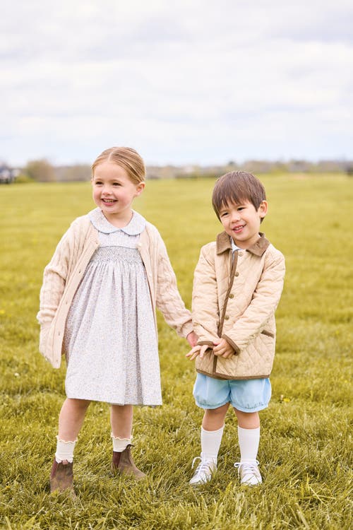 Little English Kids' Floral Smocked Peter Pan Dress In Multi