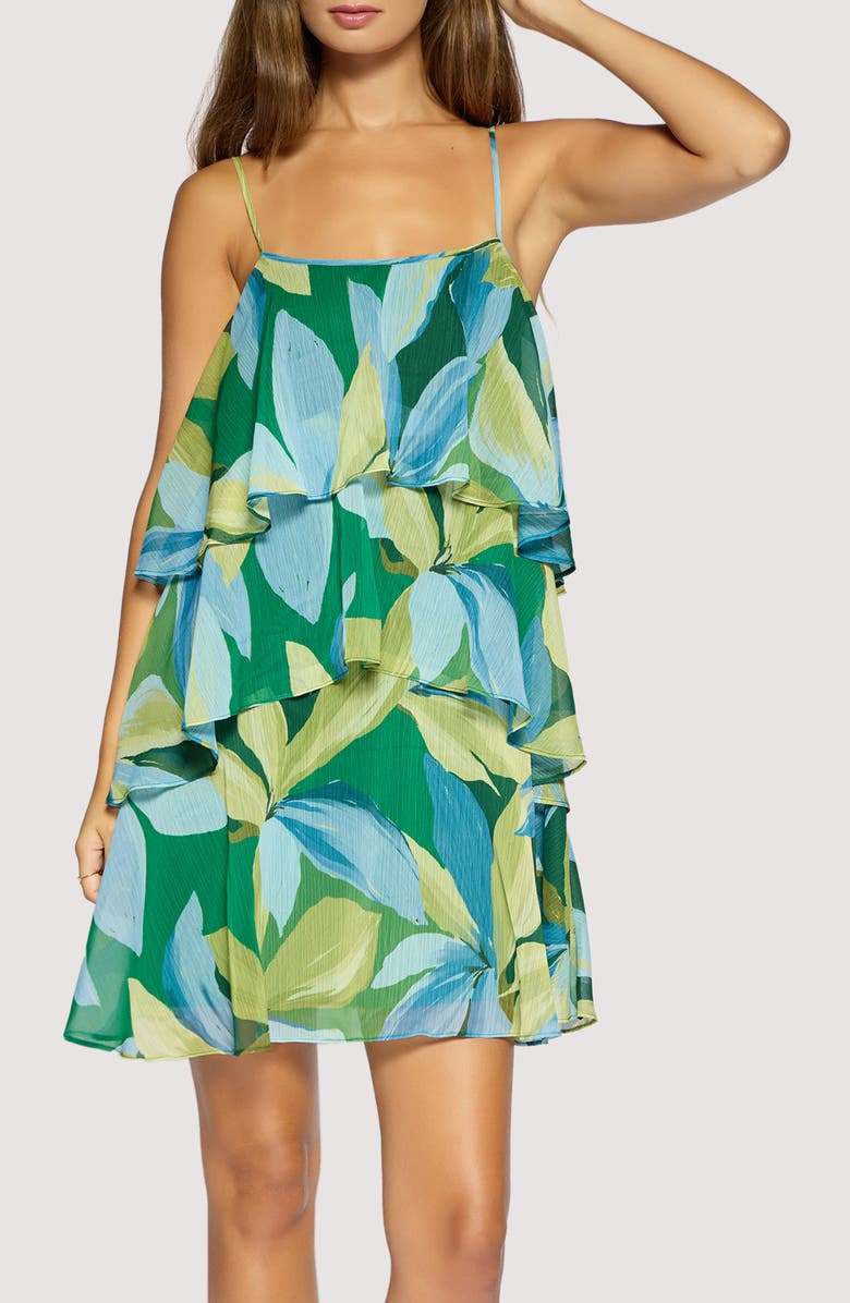 Lost + Wander <p>Neroli Wave Tiered Sleeveless Dress</p>, Alternate, color, Green-Multi