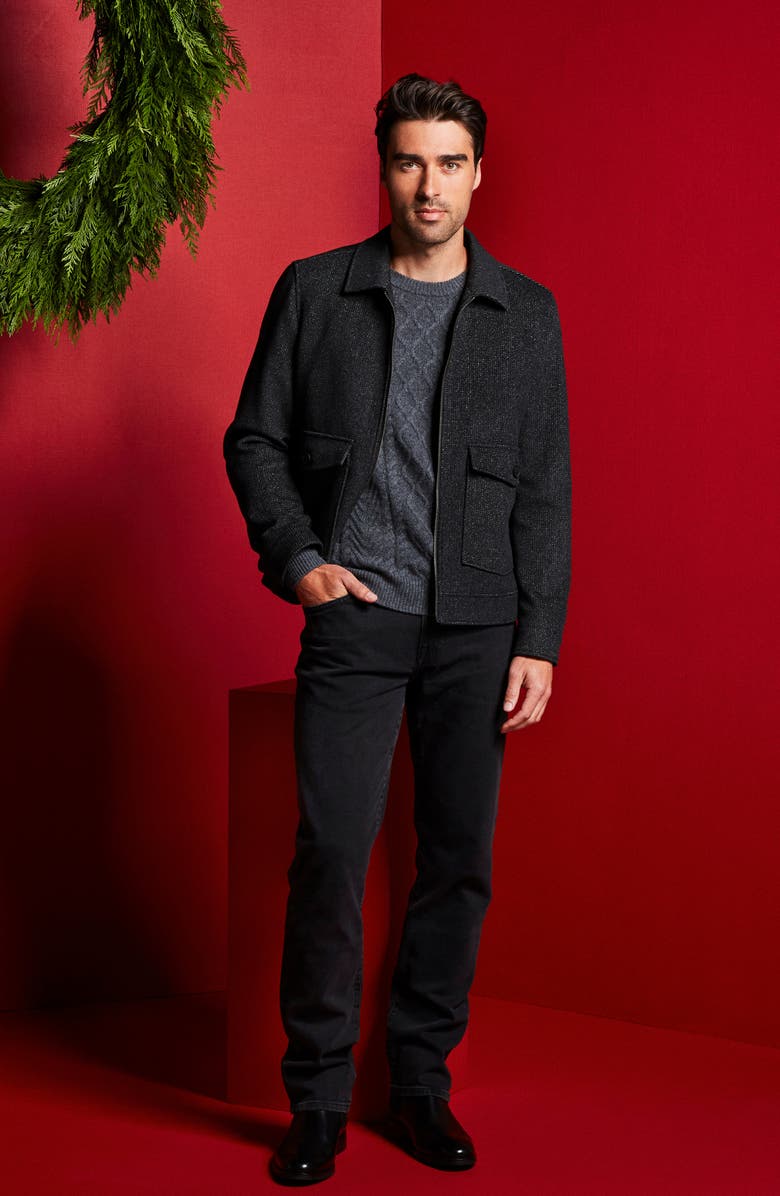 Nordstrom Wool Blend Zip Front Jacket, Alternate, color, Dark Grey