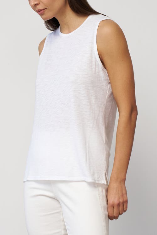 Franne Golde Slub Jersey Sleeveless Crewneck Tee