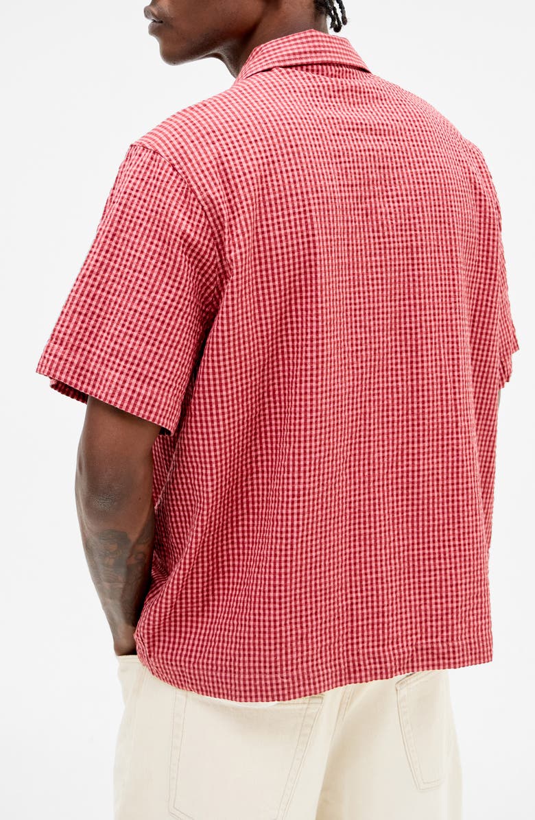 BDG Urban Outfitters Gingham Check Seersucker Camp Shirt, Alternate, color,