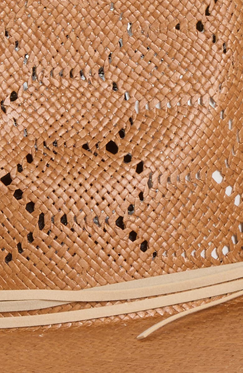 Brixton Porto Straw Fedora, Alternate, color, Italian Clay