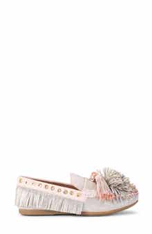 Crystal Embellished Pompom Loafer