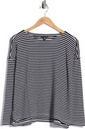Eileen Fisher Striped Bateau Neck Tee