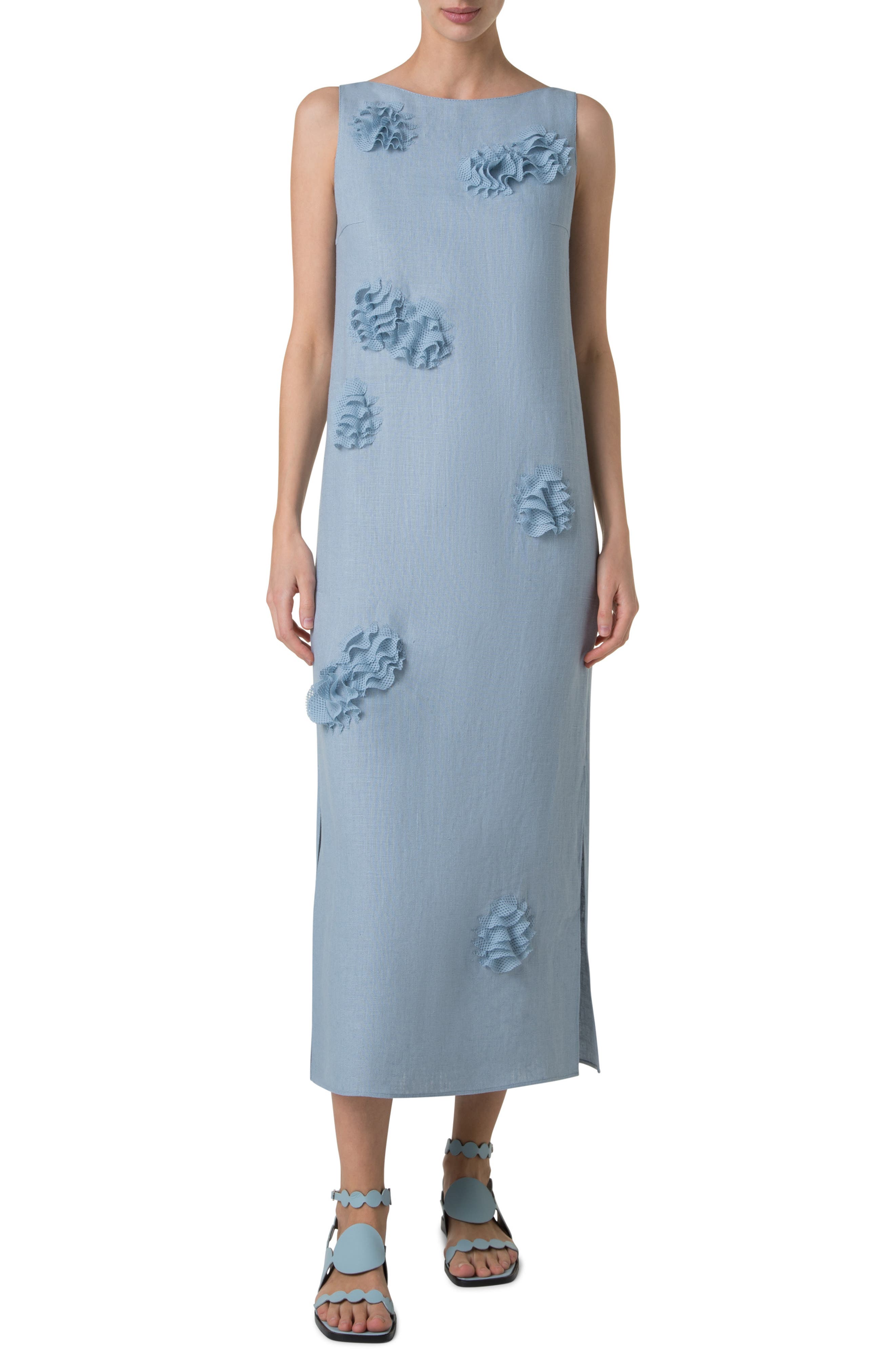 Akris punto 3D Carnation Linen Shift Dress