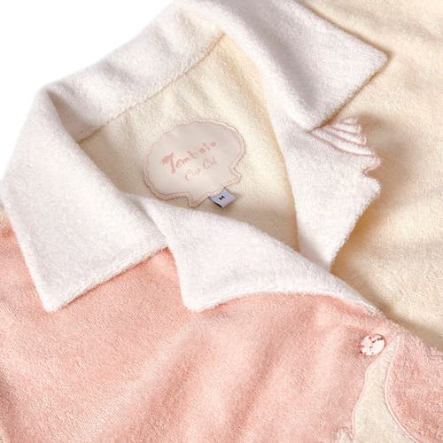 Tombolo 'conched Out' Cabana ~ Crop Cut In Cream/pink