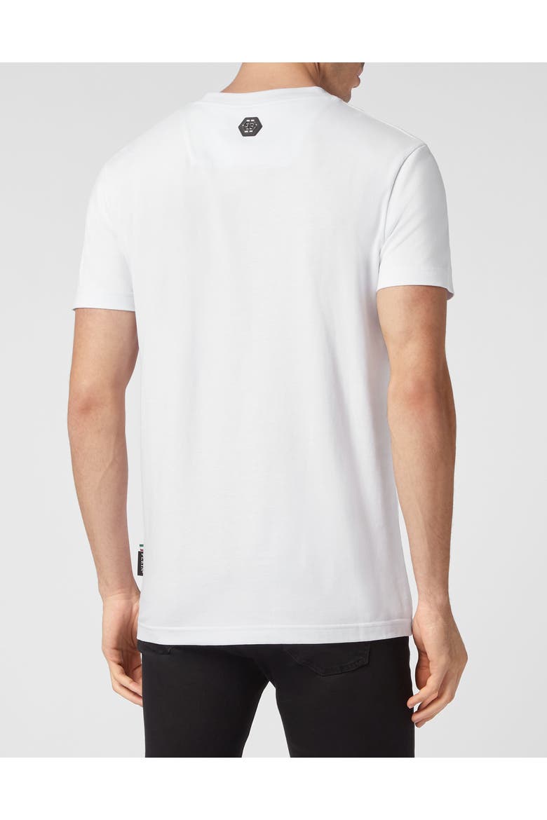 T-Shirt Round Neck Ss Baroque Skull Men, Alternate, color, white/multicolored