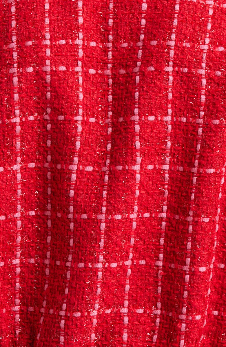 L'AGENCE Cove Plaid Short Sleeve Crop Tweed Jacket, Alternate, color,