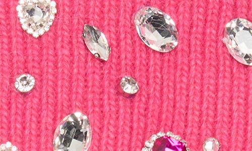 La Fiorentina Rhinestone Beanie & Gloves Set In Pink