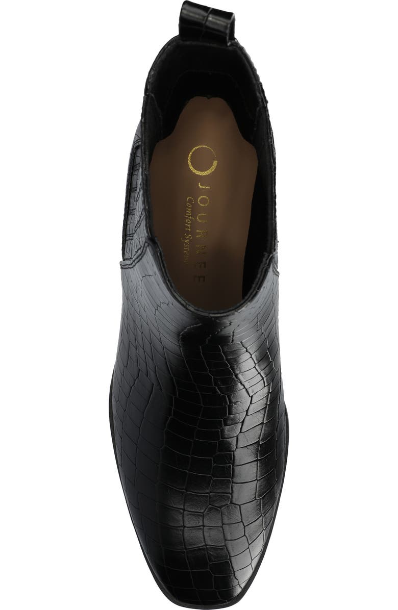 Journee Collection Wrenley Bootie, Alternate, color, Black Crocodile