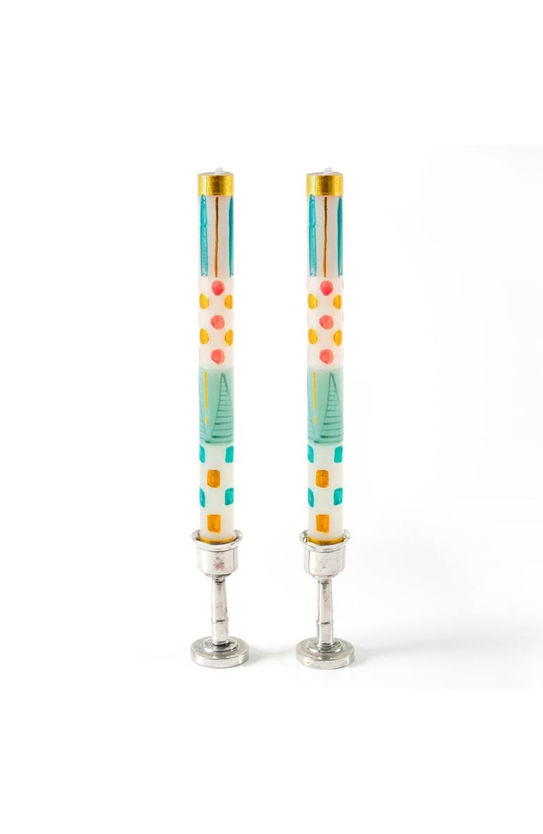Thumbprint Artifacts Delight Painted Candles - Set of 2, Main, color, Delight - 9"