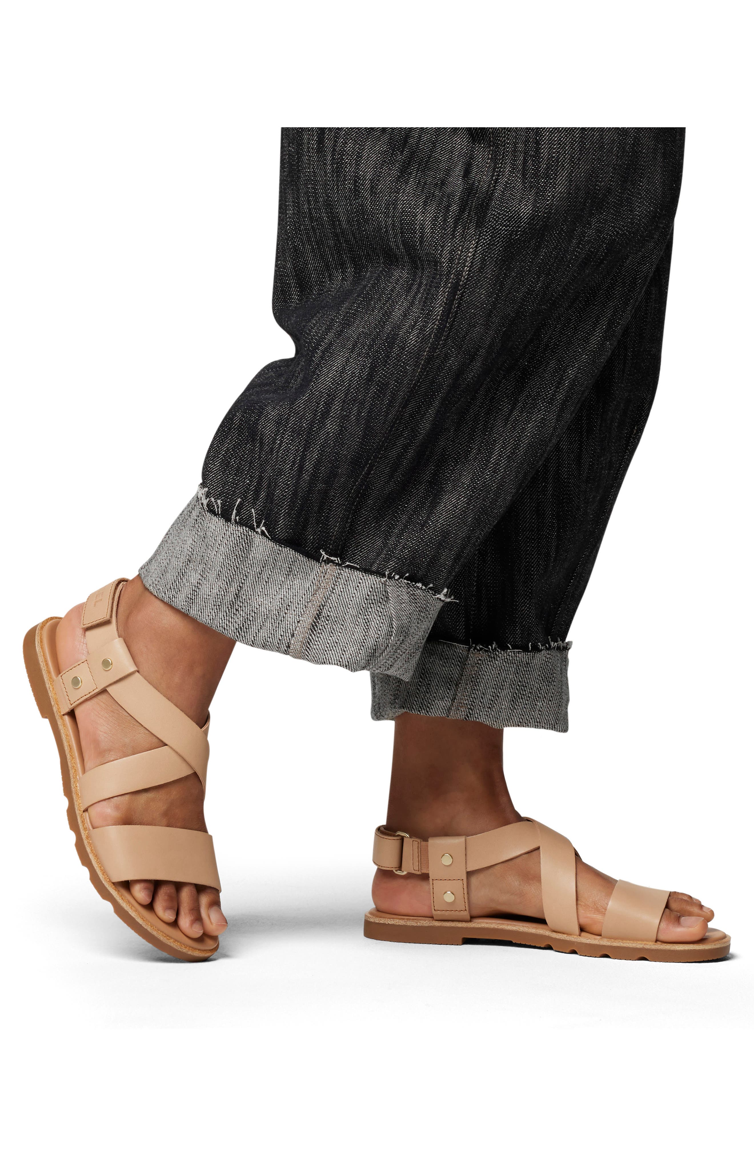 Ella III Crisscross Sandal, Alternate, color, HONEST BEIGE/ GUM