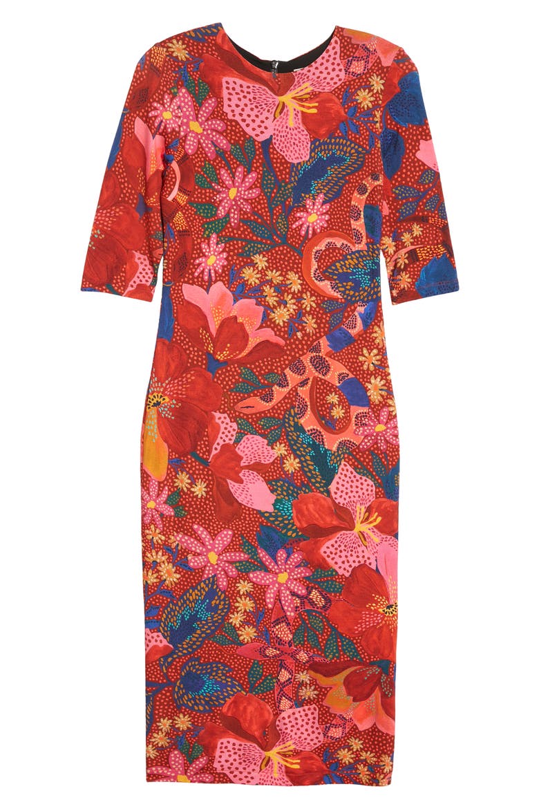 Snake Garden Jersey Dress, Alternate, color, RED SNAKE GARDEN