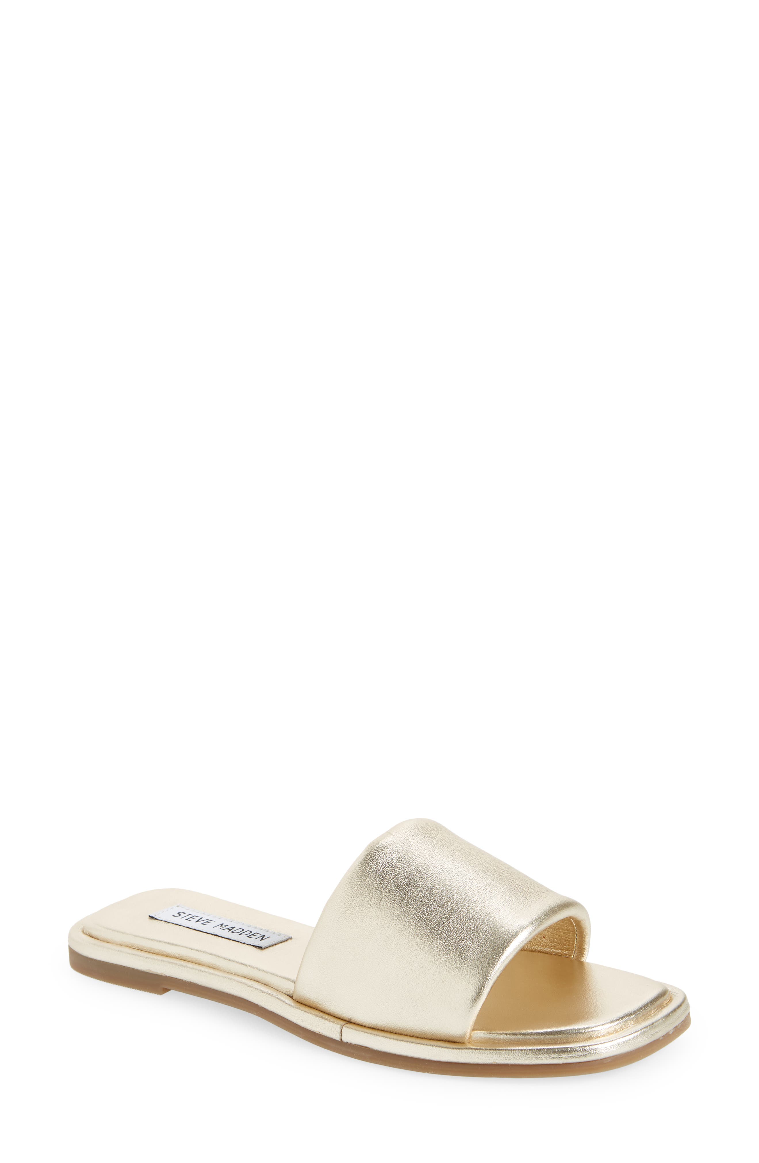 Clyde Slide Sandal, Main, color, GOLD LEATHER