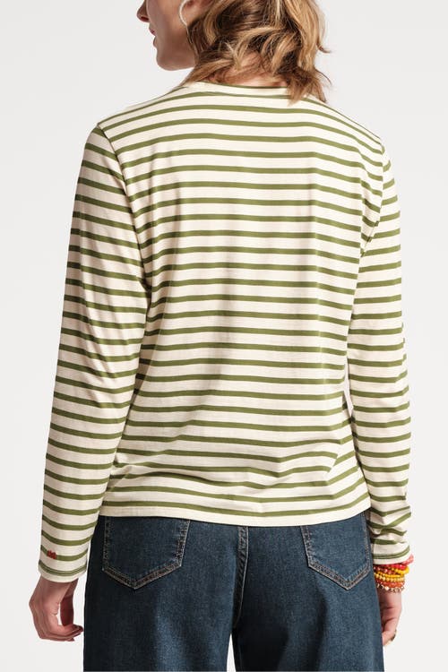 FRANCES VALENTINE FRANCES VALENTINE LONG SLEEVE STRIPED TEE SHIRT STRIPE 100% PIMA COTTON 