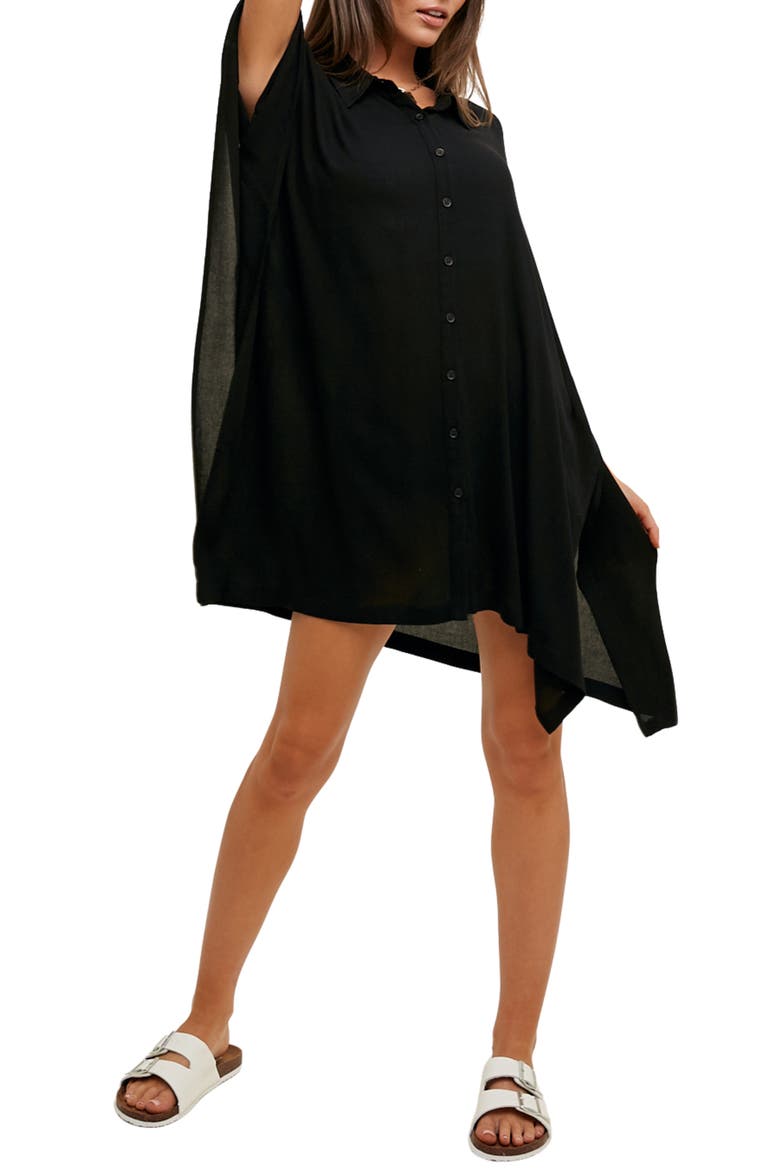Dolman Sleeve Maxi Shirt, Main, color, BLACK