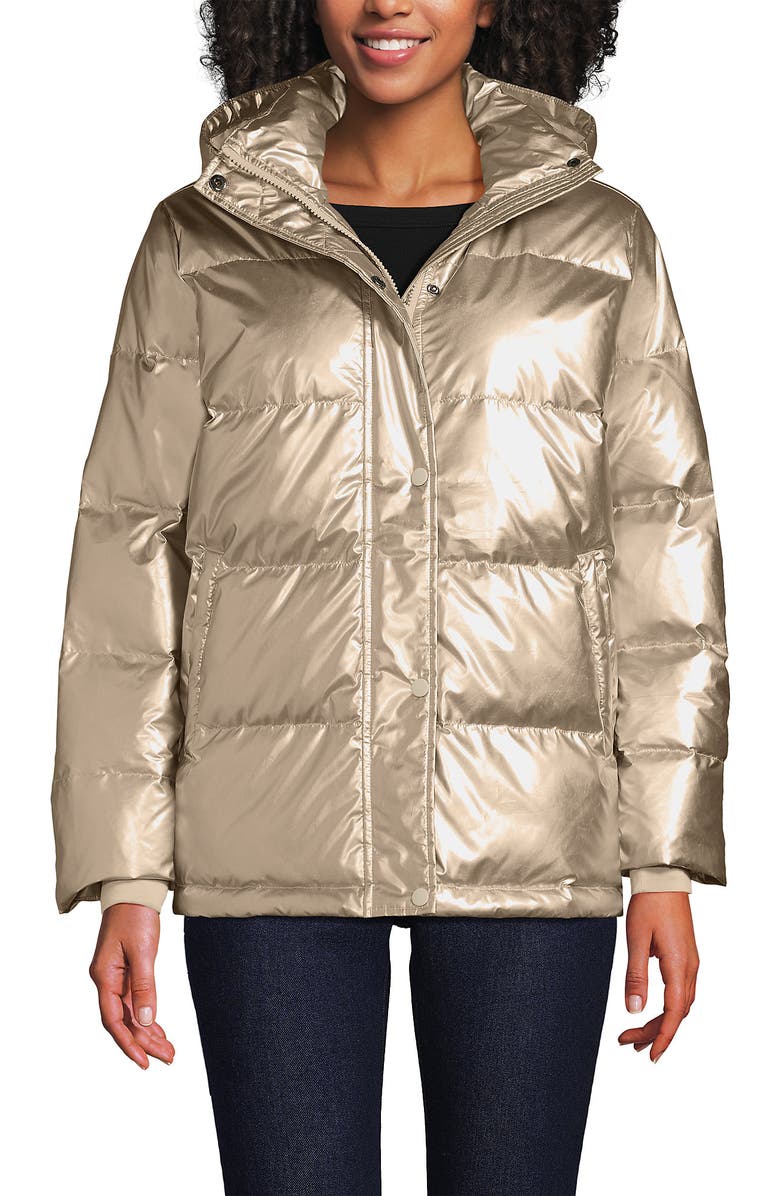 Lands' End Wide Channel 600 Down Puffer Jacket, Alternate, color, Gold Shine