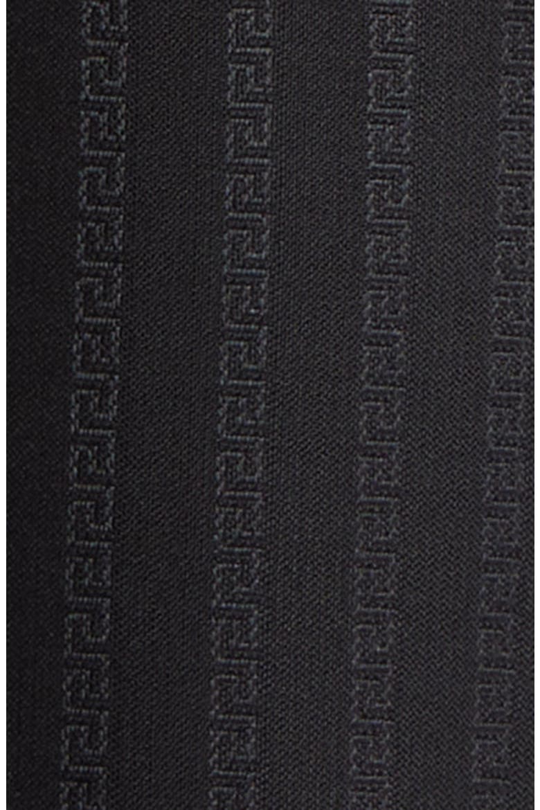 Greca Stripe Wool Straight Leg Pants, Alternate, color, BLACK