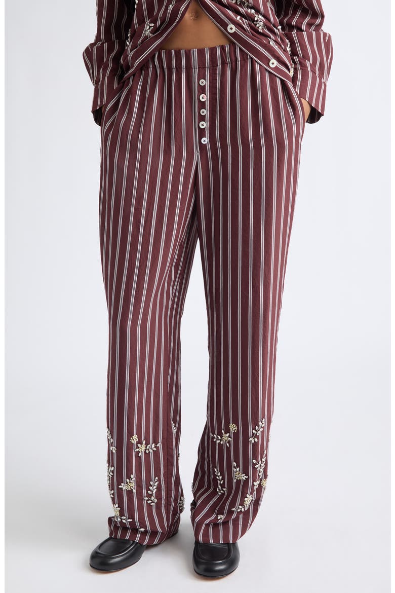 Beaded Boxer Straight Leg Pants, Main, color, UNIFORM STRIPES