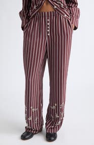 Stine Goya Beaded Boxer Straight Leg Pants