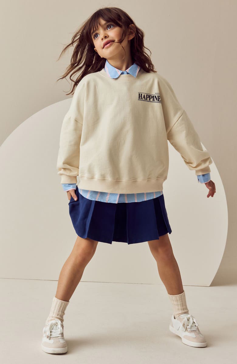 NEXT Kids' Graphic Sweatshirt & Pleated Skirt Set, Alternate, color, 