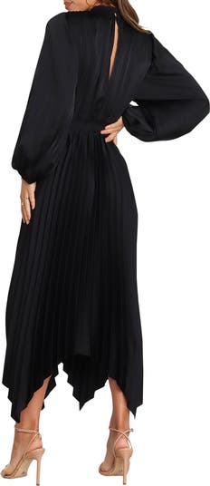 Eloise Pleated Balloon Sleeve Midi Dress