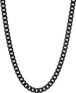STEELTIME Men's Black Ion-Plated Stainless Steel Chain Necklace