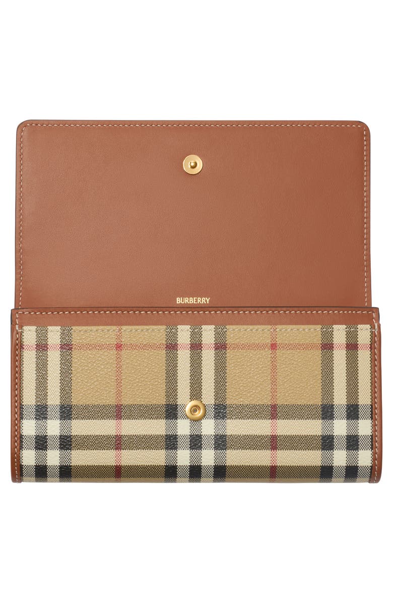 Burberry Halton Check Continental Wallet, Alternate, color, Archive Beige