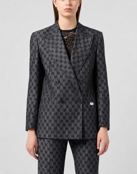 Double-Breasted Dame Fit Blazer Monogram Women