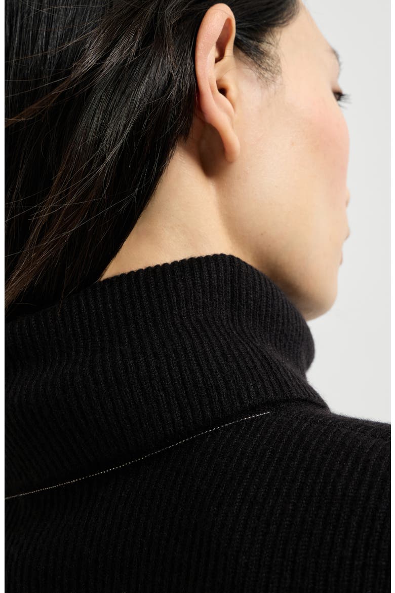 Cashmere English rib sweater, Alternate, color, Black