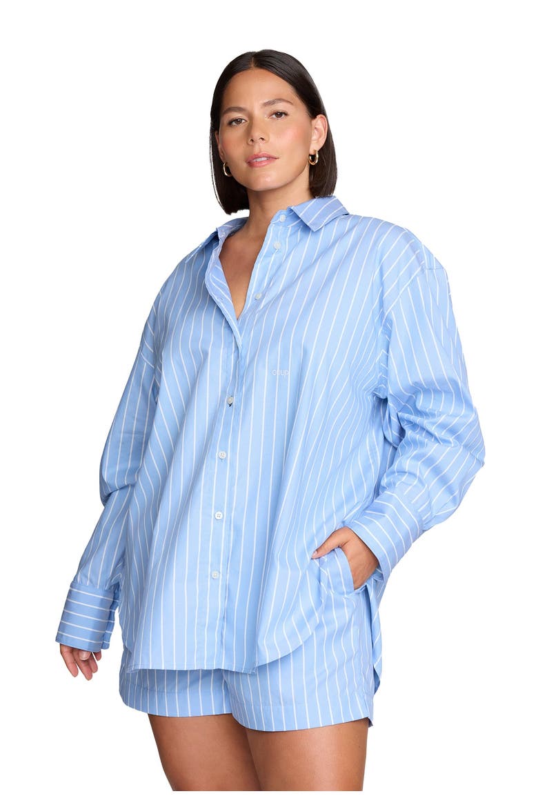 The Oversized Shirt, Alternate, color, OCEAN STRIPE