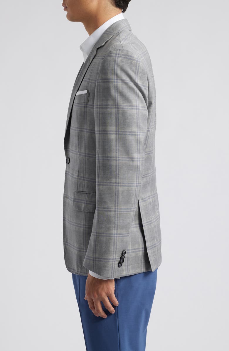 BOSS Hutson Windowpane Check Sport Coat, Alternate, color, Medium Grey