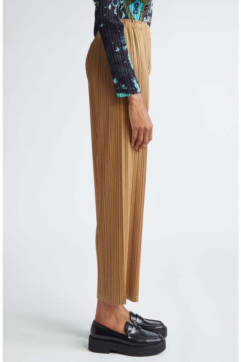 Monthly Colors December Pleated Crop Wide Leg Pants, Alternate, color, SAND BEIGE